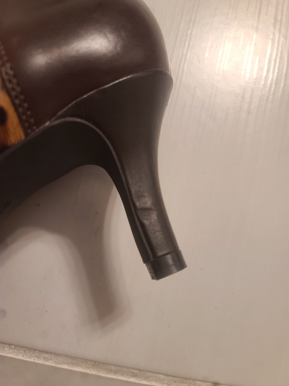 Rockport Leopard Print Ankle Booties with 2.5 Inch Heel & Gold Accents - Picture 5 of 11